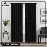 premium velvet curtain black