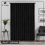 premium velvet curtain black