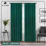 premium velvet curtain emerald green