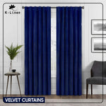 premium velvet curtain pair navy blue