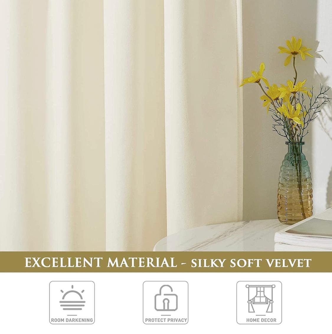 premium velvet curtain off white