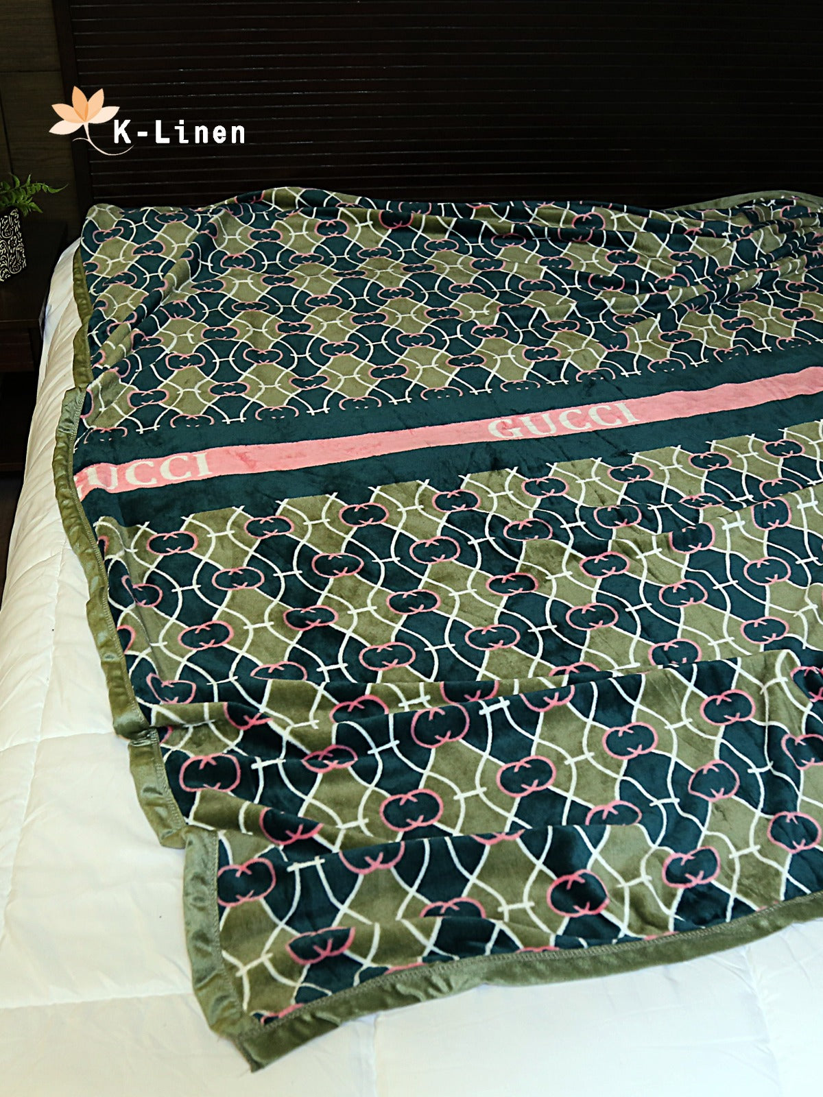 printed fleece blanket gucci green blanket.