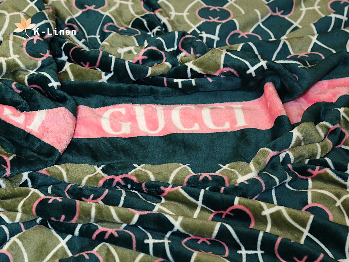 printed fleece blanket gucci green blanket.