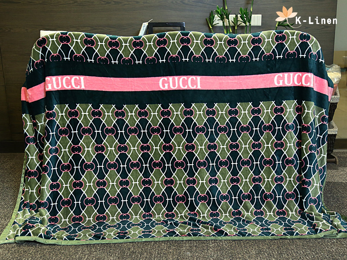 printed fleece blanket gucci green blanket.