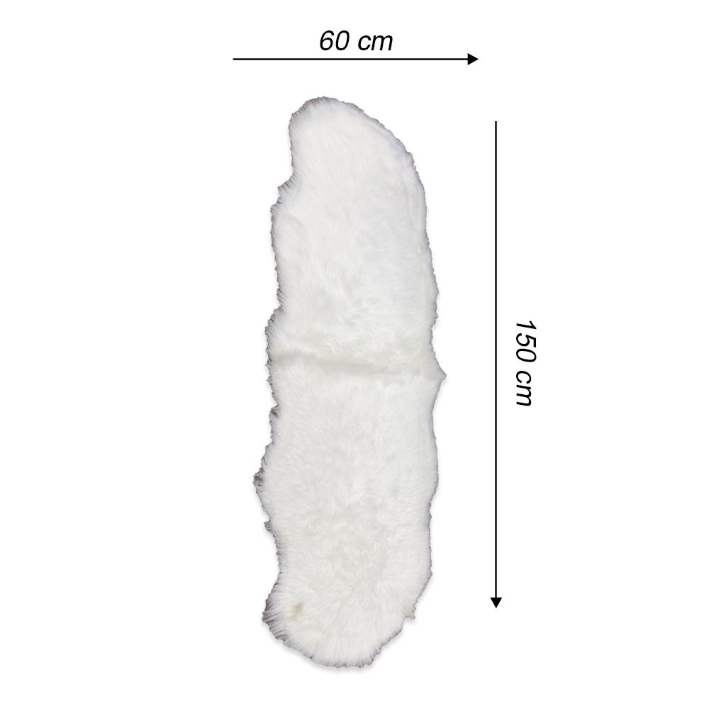 rectangular furry rug white