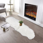 rectangular furry rug white