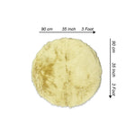 round shape furry rug 90cm yellow