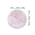 round shape furry rug 90cm pink