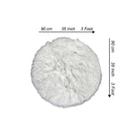 round shape furry rug 90cm grey 1