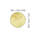 round shape furry rug 60cm yellow