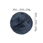 round shape furry rug 90cm black