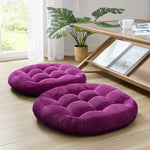 round shape velvet floor cushions pack of 2 purple