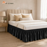 Satin Bed Skirt - Black