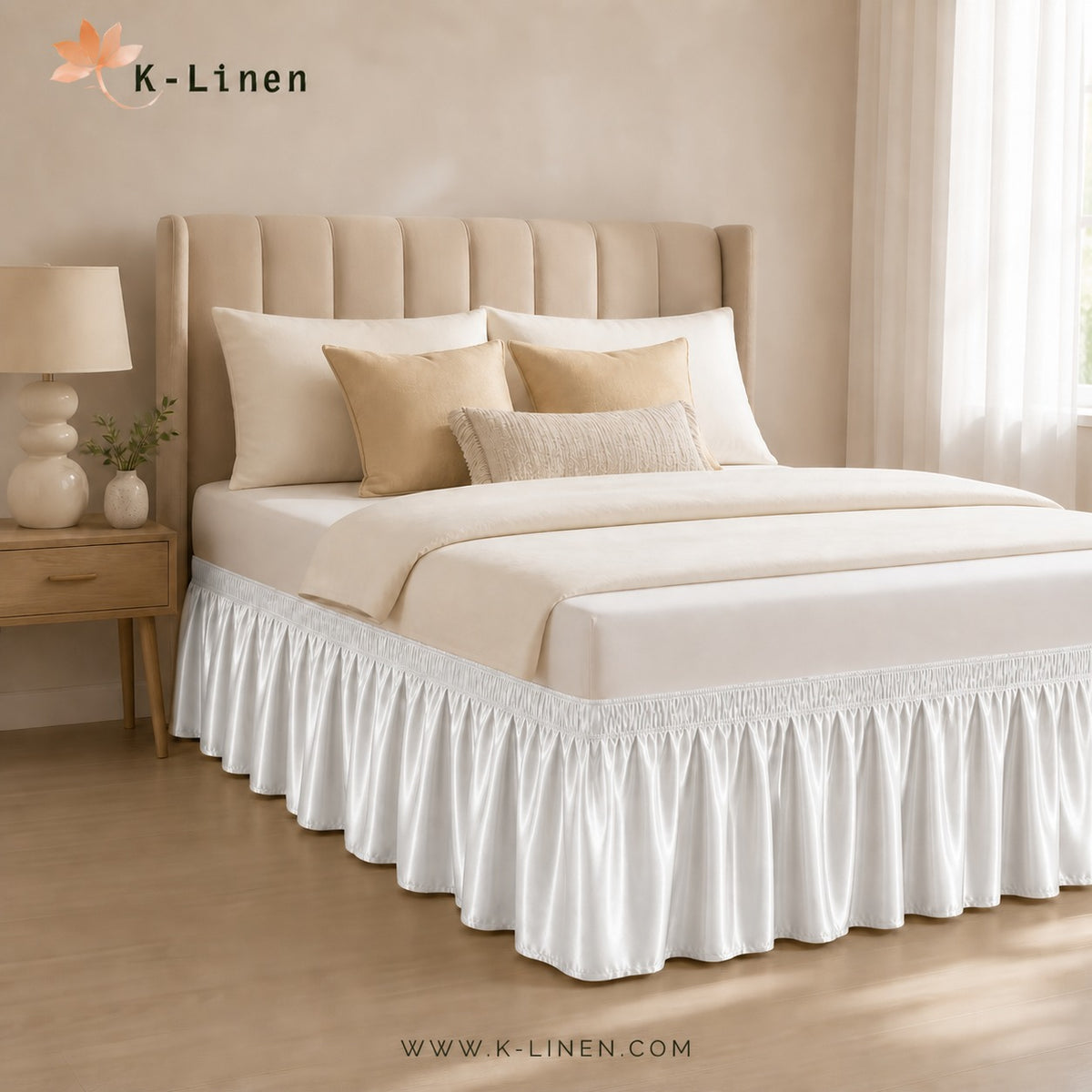 Satin Bed Skirt - White