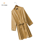 silk satin robe brown