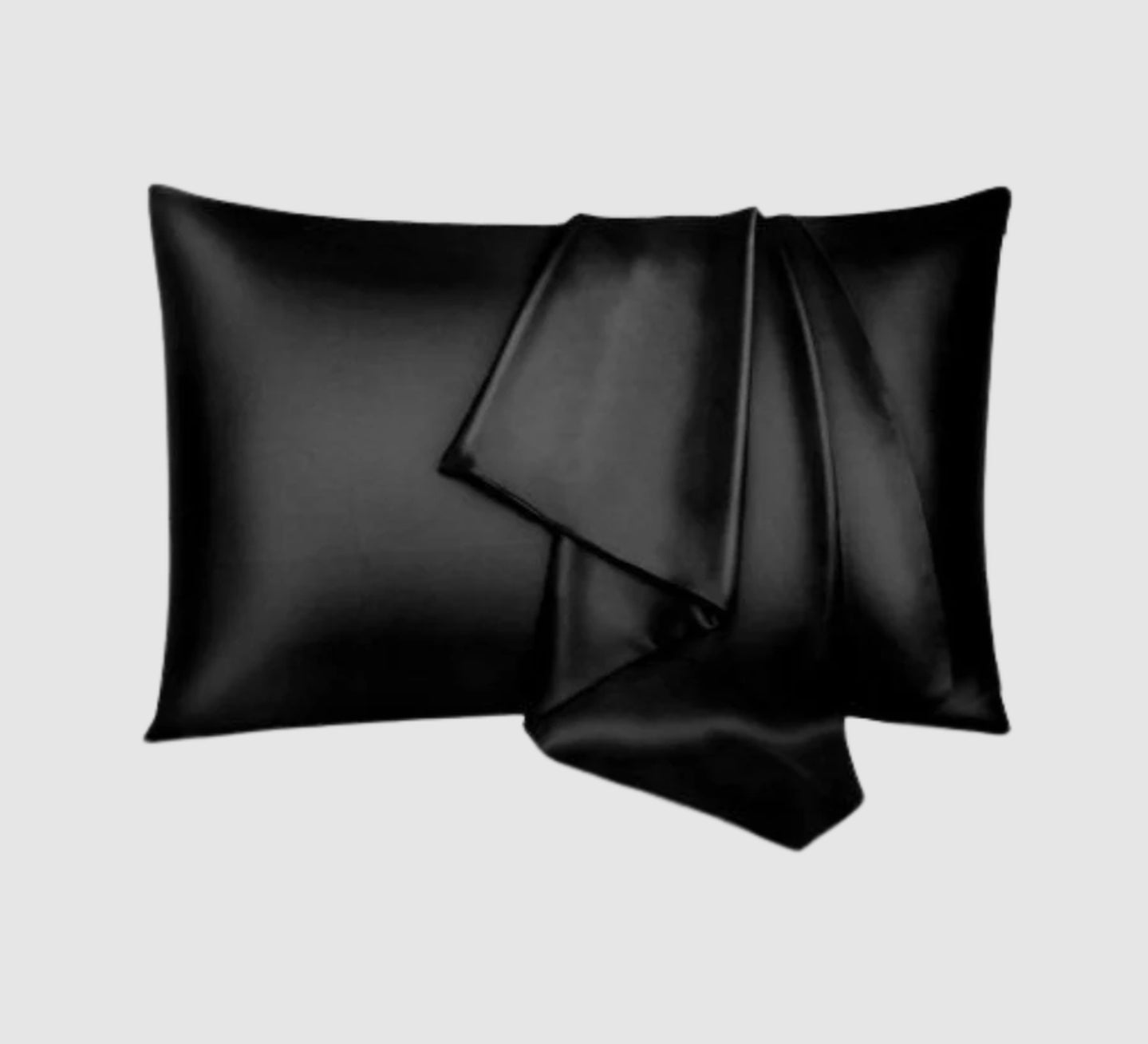 Pair of Satin Pillow Cover - Black