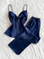 silk camisole pj set blue camisole.