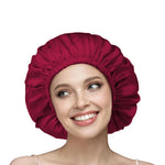 silk hair bonnet maroon