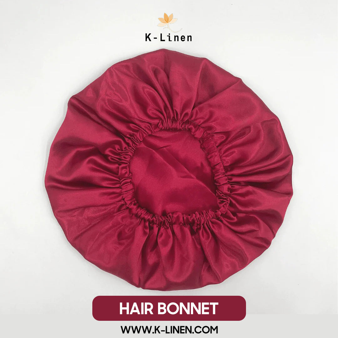 silk hair bonnet maroon