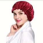silk hair bonnet maroon