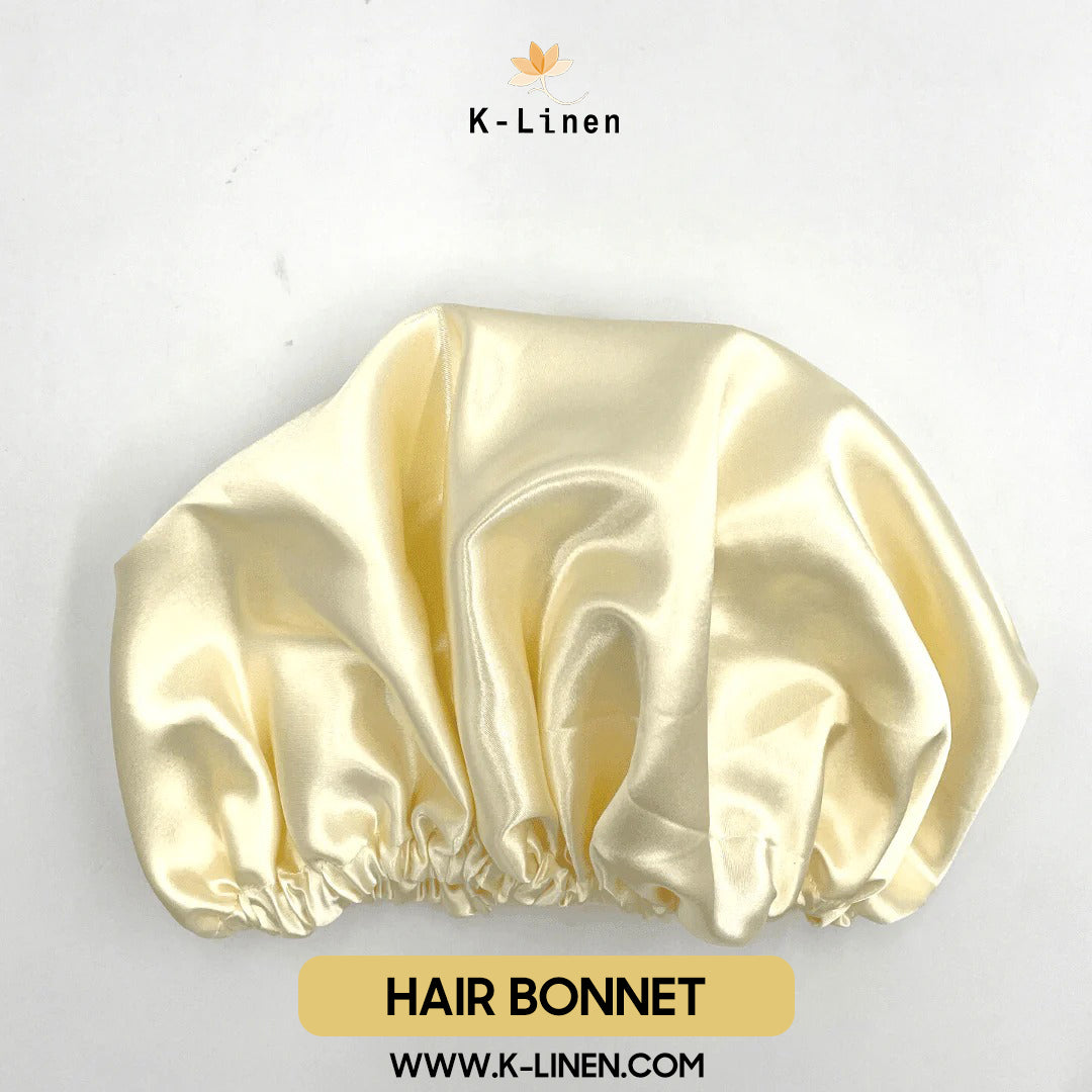 silk hair bonnet golden