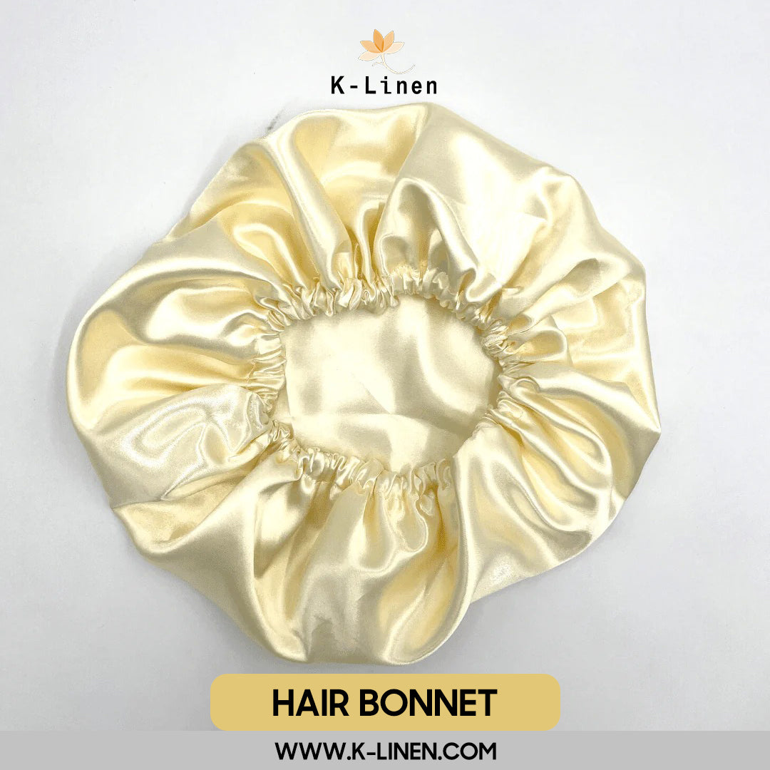 silk hair bonnet golden