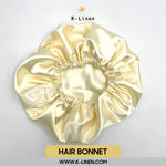 silk hair bonnet golden