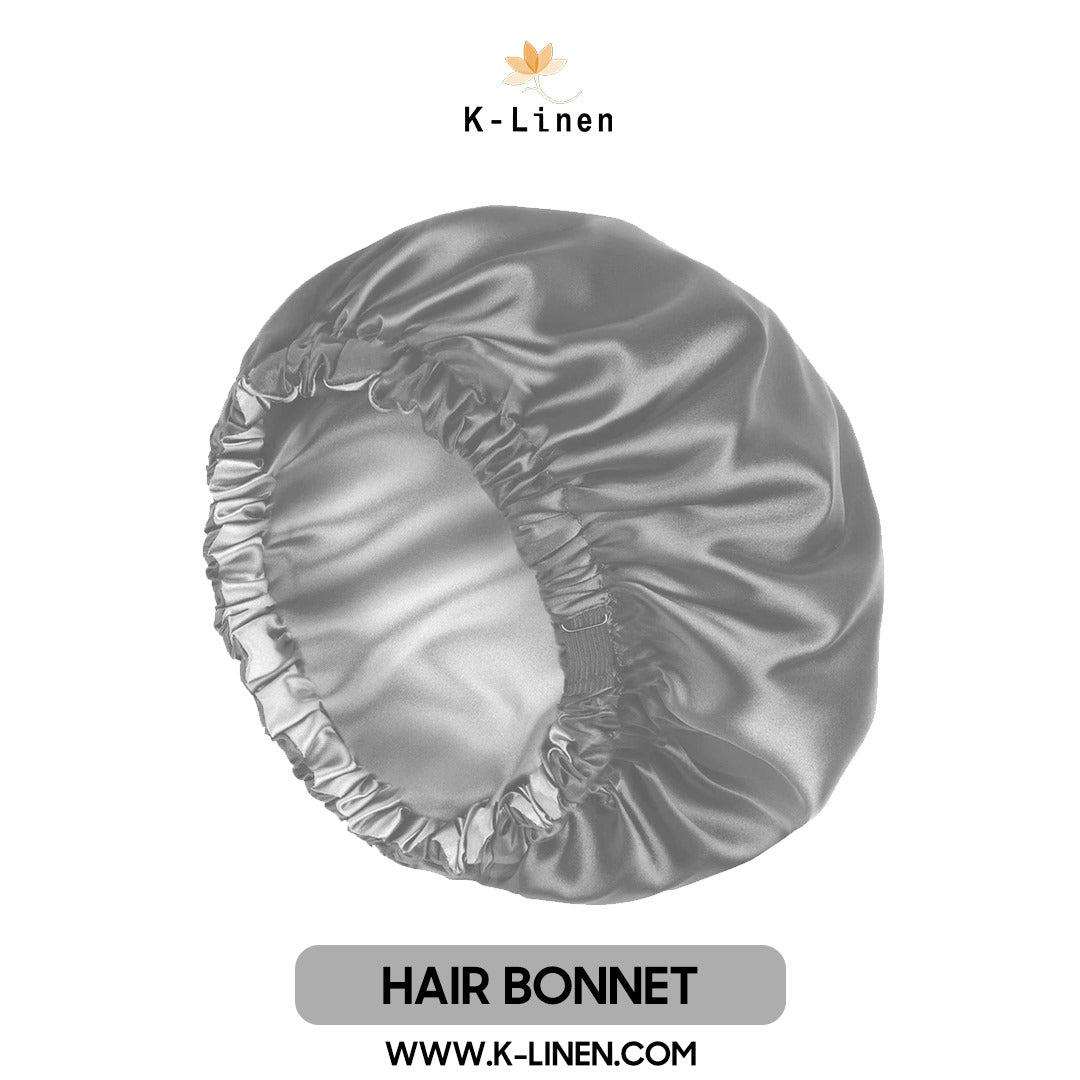 silk hair bonnet silver