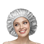 silk hair bonnet silver