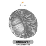 silk hair bonnet silver
