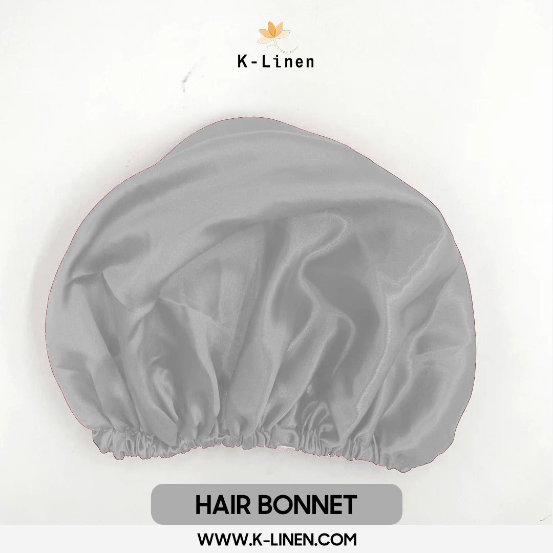 silk hair bonnet silver