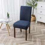 stripe jacquard chair covers navy blue