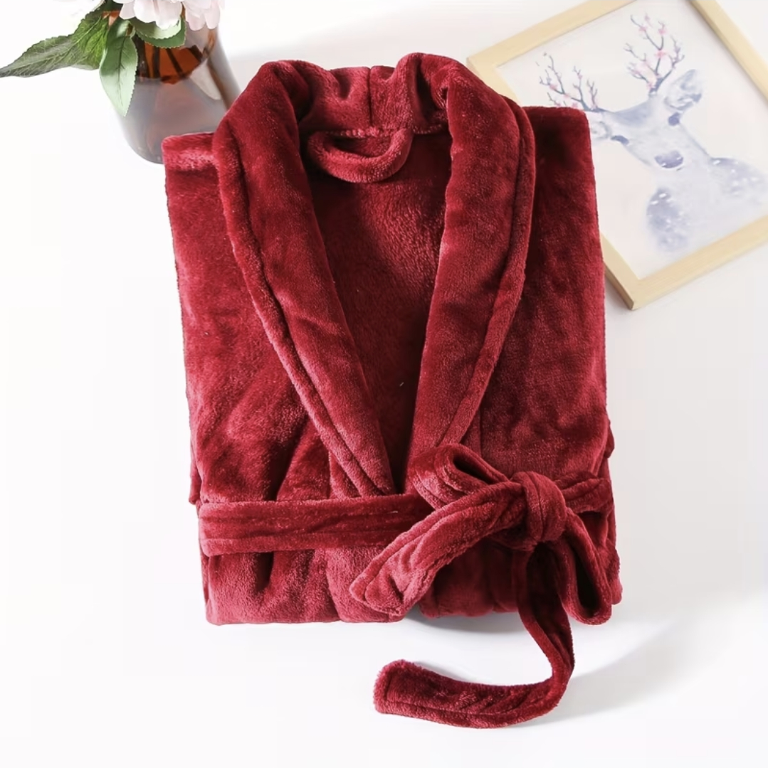 Velour Maroon Bathrobe