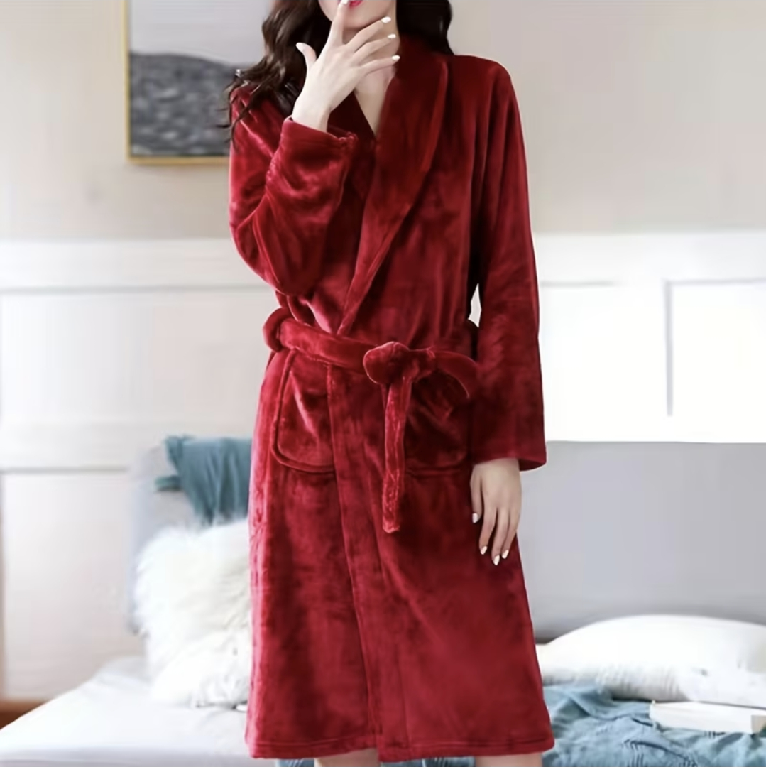Velour Maroon Bathrobe
