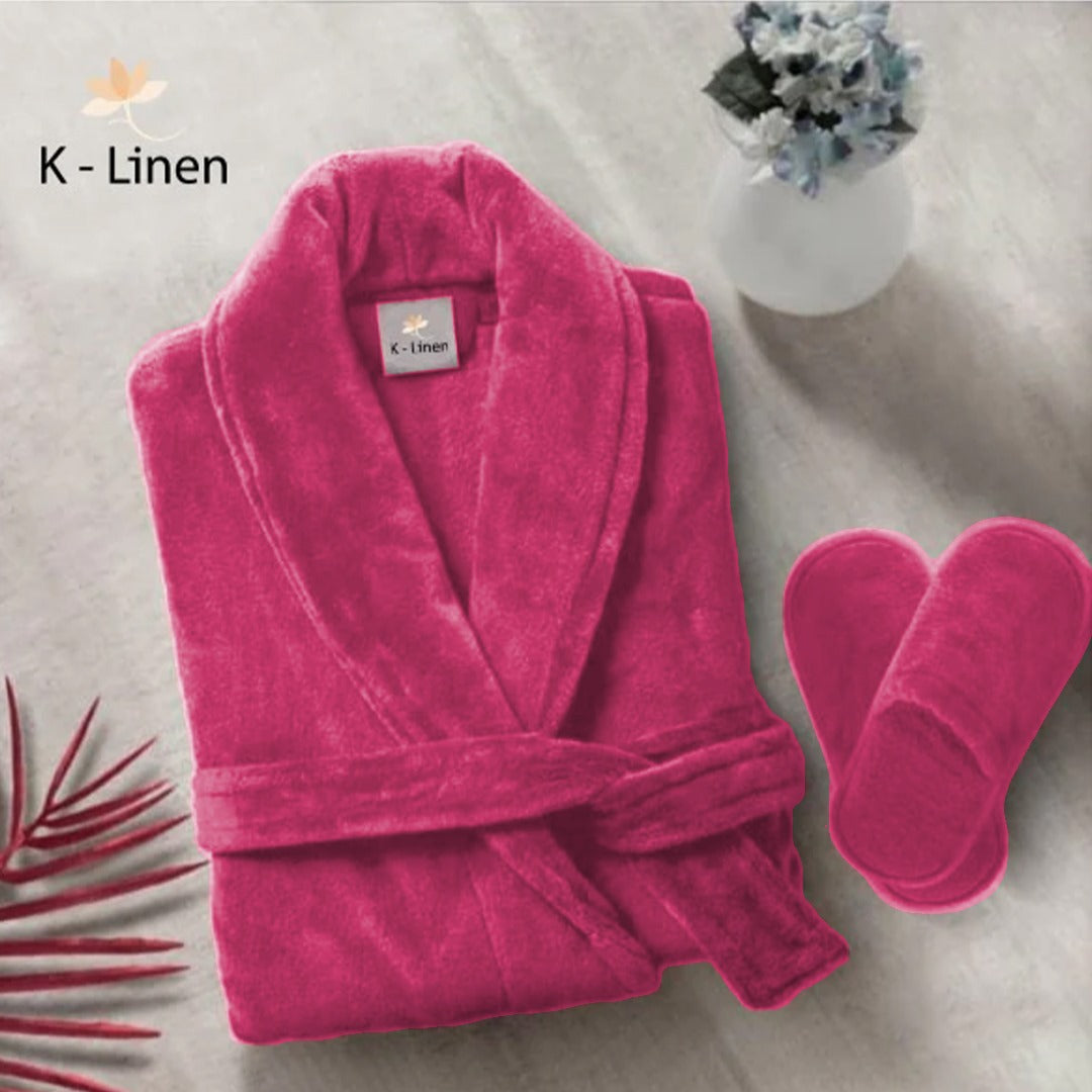 velour pink bathrobe
