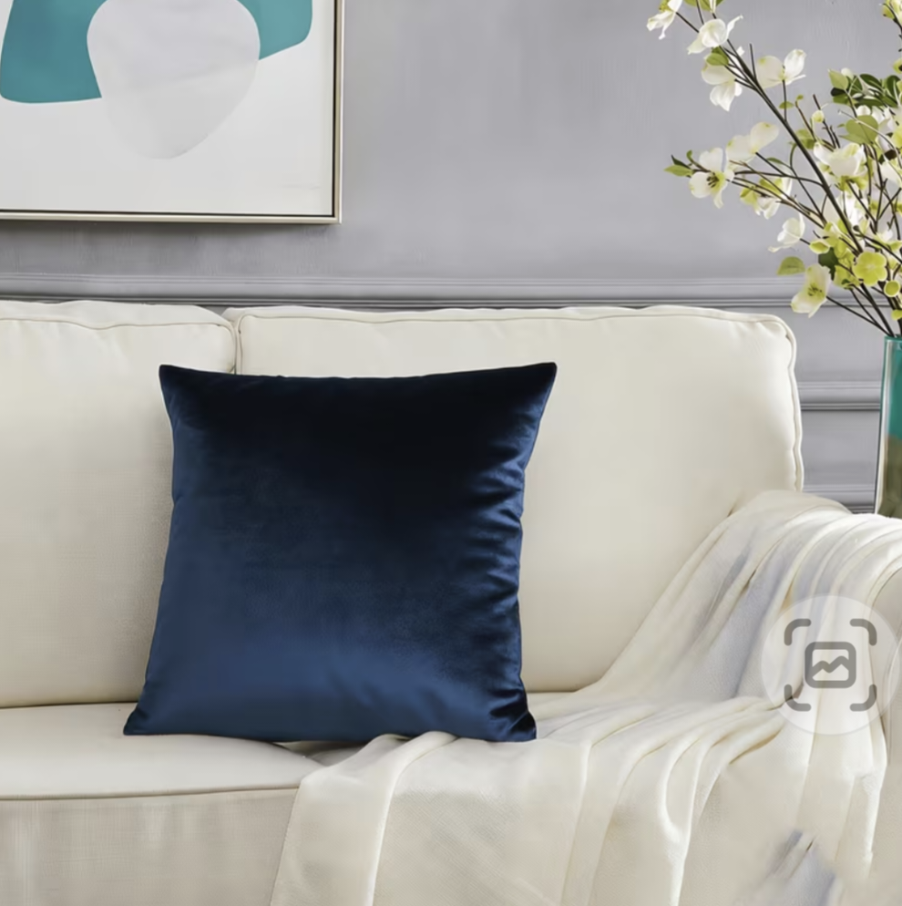 Velvet Premium Cushion Cover Navy Blue