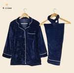 women loungewear suite navy blue suit.