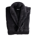Fluffy Plush Bathrobe - Black