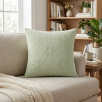 Floral Jacquard Cushion Cover - Green