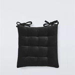 Velvet Chair Pad - Black