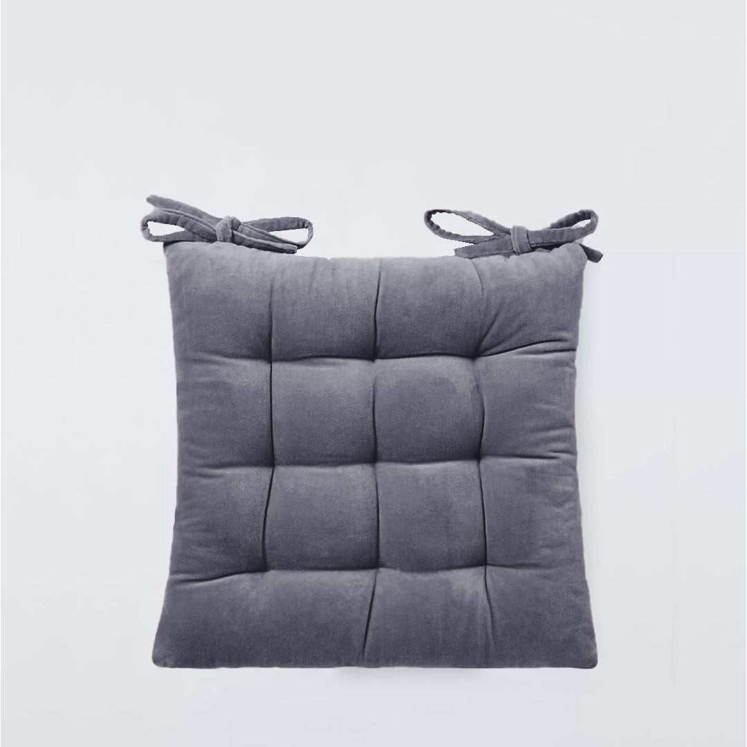 Velvet Chair Pad - Grey