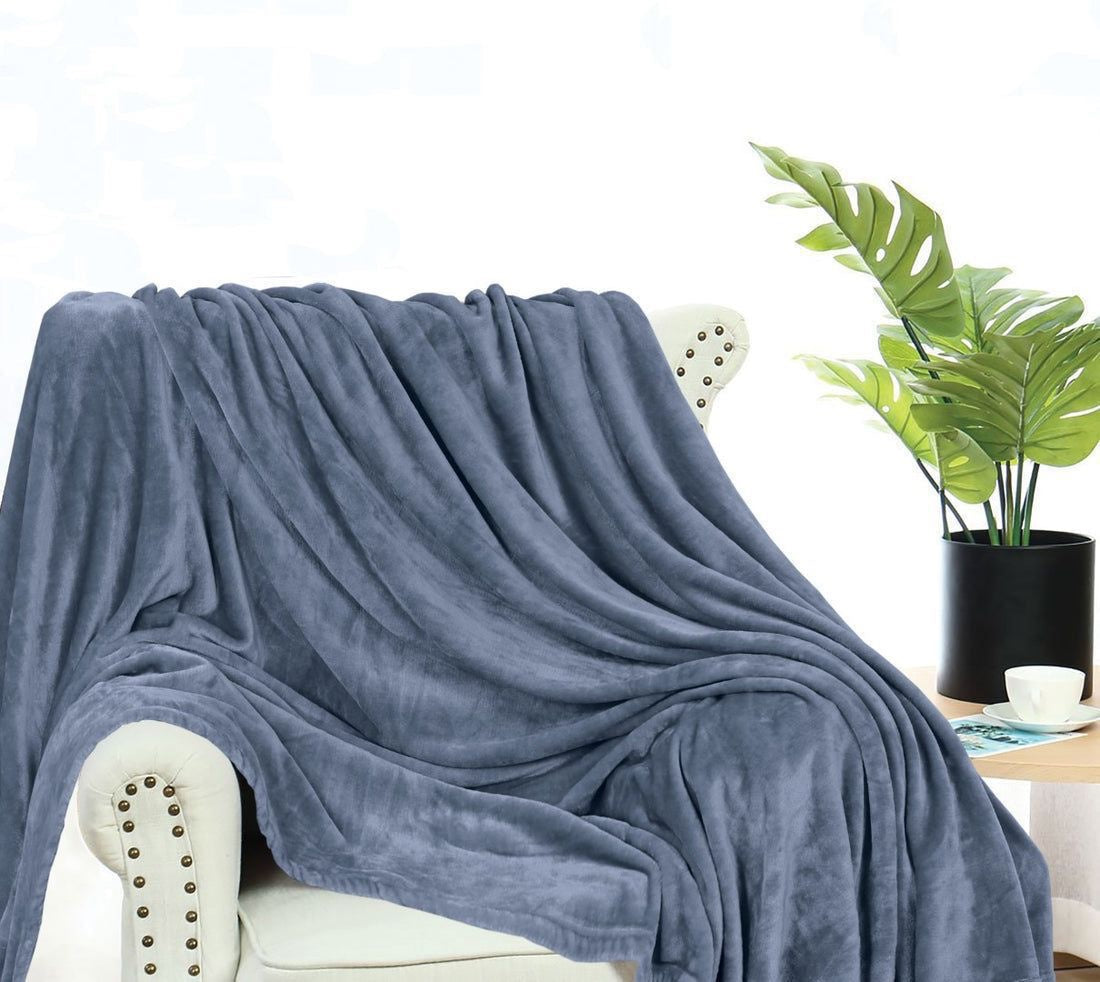 Ice Grey Heavy Plush Blanket