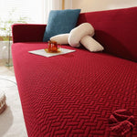 stripe jacquard l shape sofa cover maroon sofa cover.