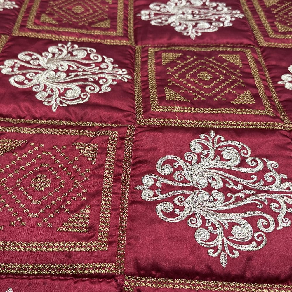 Bridal bedsheet set - Maroon & Beige