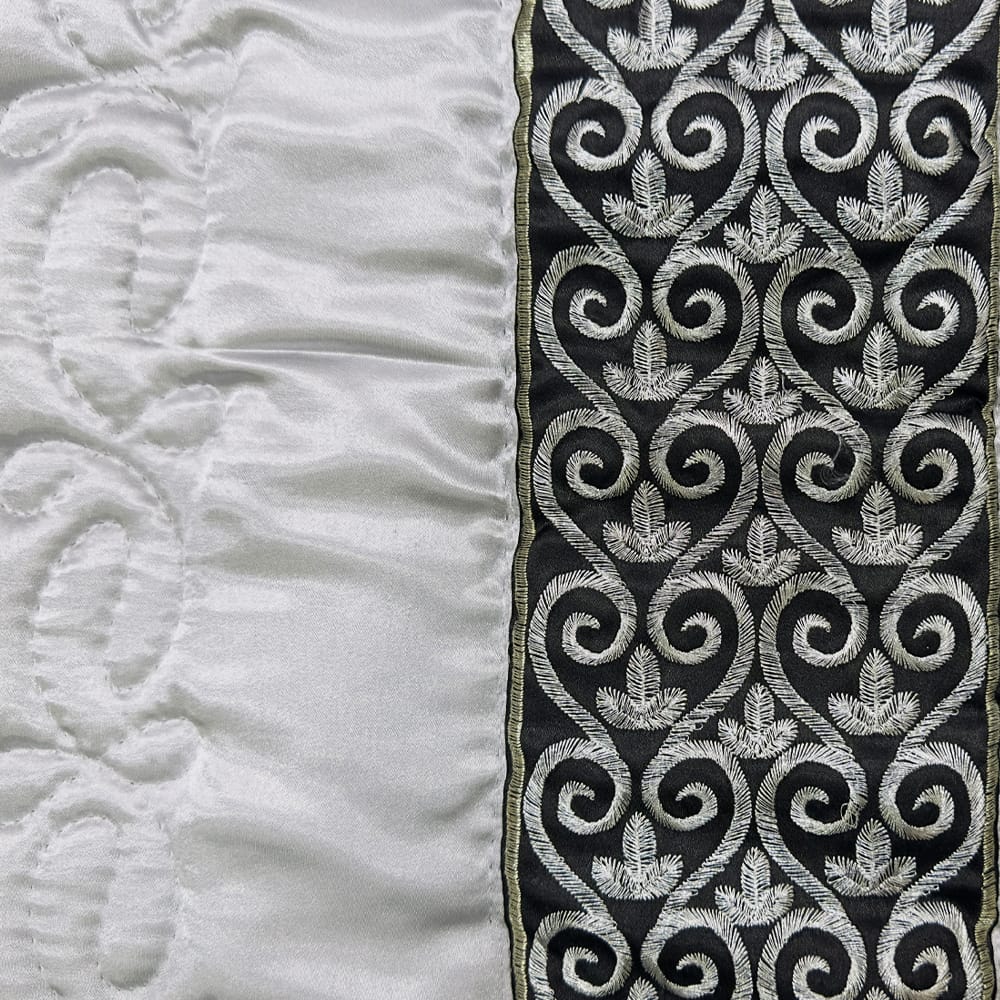 Bridal bedsheet set - Silver Black