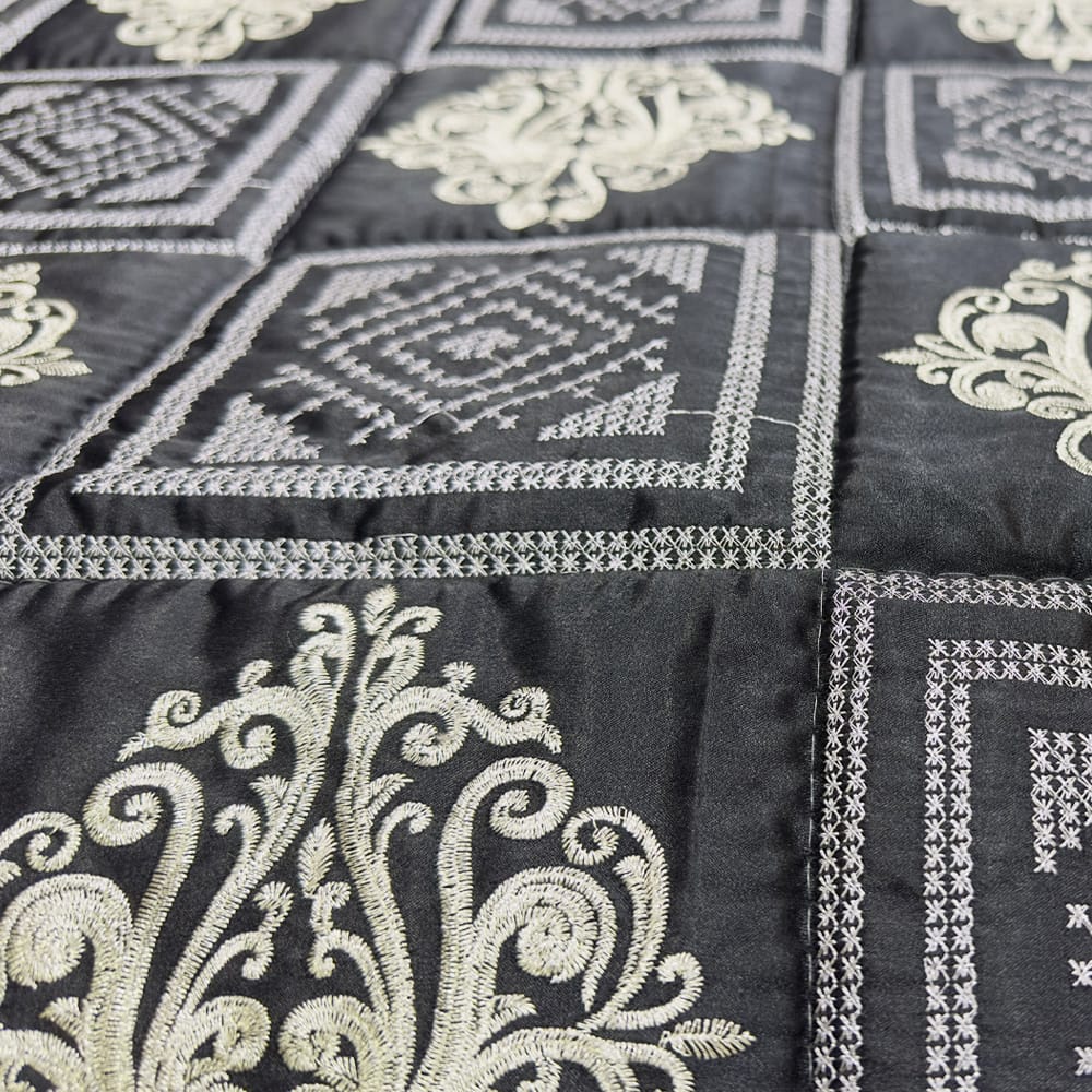 Bridal bedsheet set - Silver Black