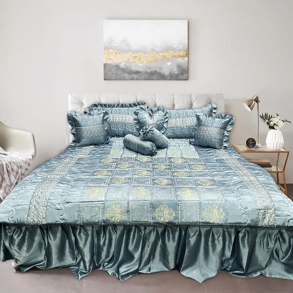 Bridal Bedsheet Set Aqua Luxurious Cotton Design K-Linen