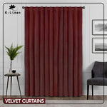 premium velvet curtain maroon