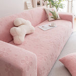 Flora Jacquard Sofa Cover - Tea Rose