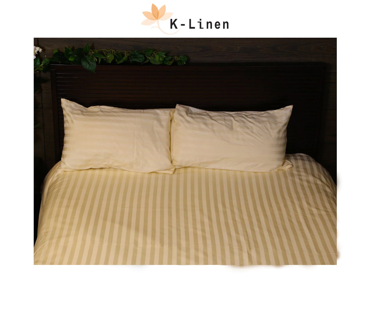 Golden Satin Stripes Bed Sheet Set